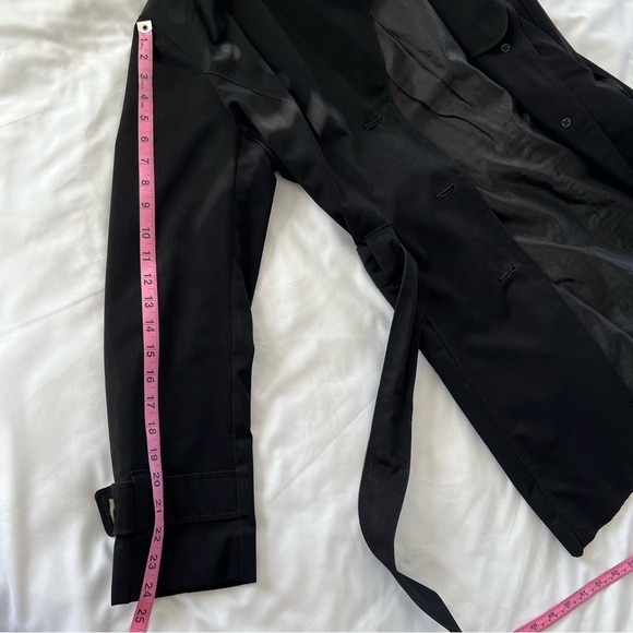 London Fog Women's Single Breasted Double Lapel Black Trench Coat Sz Medium - Picture 13 of 16